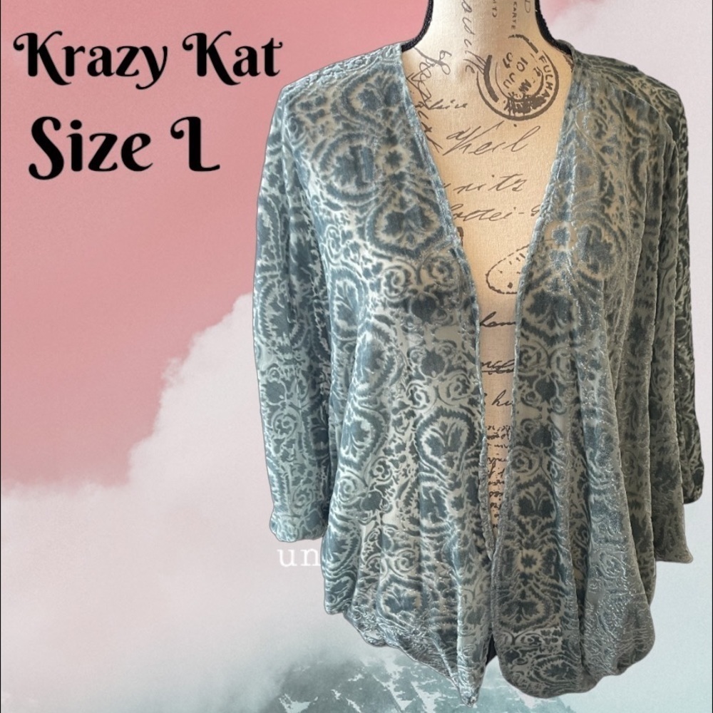Sz Large Krazy Kat light Cardigan